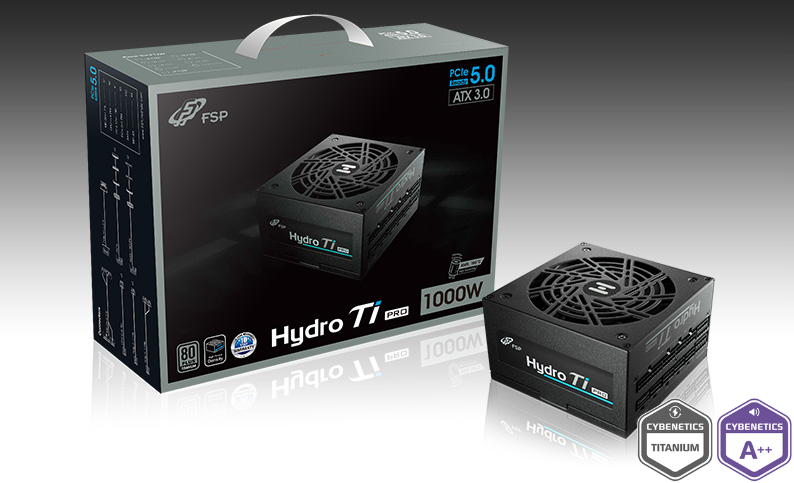 FSP Hydro Ti PRO 1000W 80 Plus Titanium Full Modular ATX 3.0 PCIe Gen 5 / 12VHPWR Cable (HTI-1000M-GEN5)