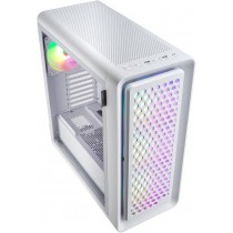  FSP CUT593 Mid Tower Computer Case, Dual Tempered Glass Side Panel, (CUT593P, White)