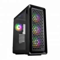 FSP CUT593 Mid Tower Computer Case, Dual Tempered Glass Side Panel,  (CUT593P, Black)